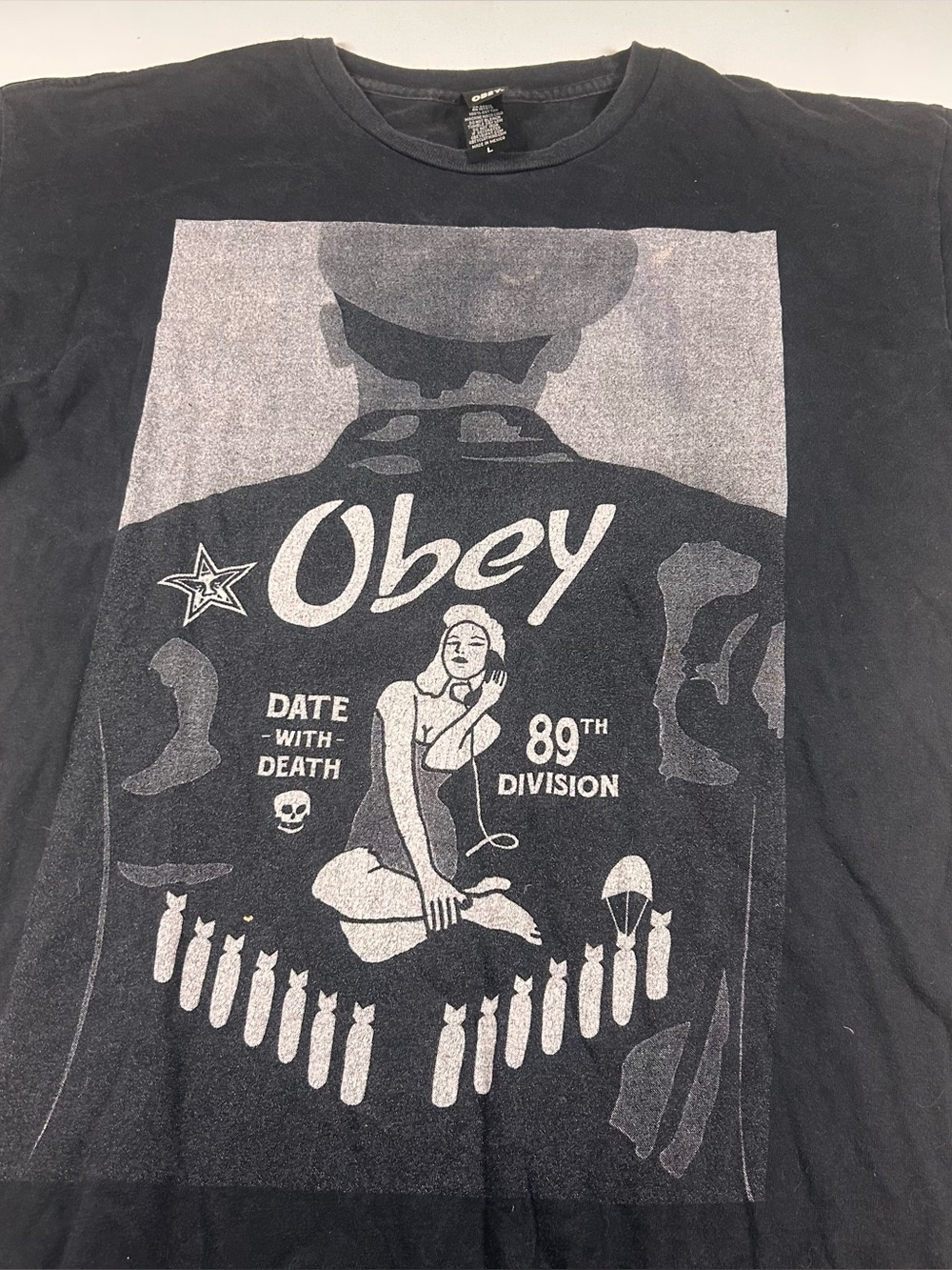 Rare Vintage Obey Propaganda T Shirt Mens Large “date With Death” Y2k